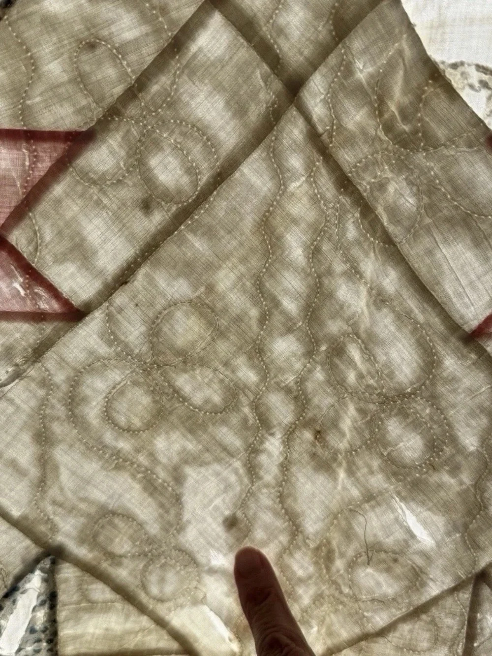 Antique 1920s Flower Basket Quilt - Cotton Feed Sack Cutter Quilt 64x90